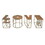 LOVE Alphabet Design 4pc Coffee Table Set, Brown Mango Wood Top, Antique Brass Base B056P158067