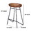 26 inch Industrial Counter Height Stool, Contoured Mango Wood Seat, Iron, Cafe Brown, Black B056P158070