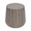 22 inch Side End Table, Mango Wood Drum Shape with Handcrafted Grooved Edges, Gray B056P158073