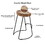 30 inch Handcrafted Backless Counter Height Barstool, Natural Brown Mango Wood Saddle Seat, Black Iron Base B056P158075