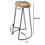 30 inch Handcrafted Backless Counter Height Barstool, Natural Brown Mango Wood Saddle Seat, Black Iron Base B056P158075