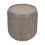 Alisha 25 inch Side End Table, Handcrafted Mango Wood Drum Shape with Ribbed Edges, Gray B056P158080