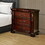 29 inch Nightstand, 3 Drawers, Handcrafted Carved Trim, Vintage Cherry Brown Wood B056P160033