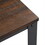 Matt 22 inch Metal Framed End Side Table, Wood Top, Wire Mesh Open Shelf, Brown, Black B056P161669