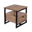 18 inch Nightstand End Table, 1 Drawer, Open Storage, Natural Brown Mango Wood with a Rectangular Black Iron Frame B056P161676