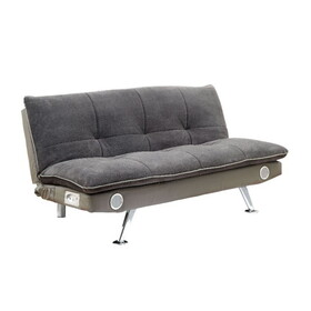 Gallagher Contemporary Futon Sofa with Speaker & Bluetooth Function, Gray Finish B056P161697