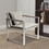 Exquisitly Aluminum Upholstered Cushioned Chair with Rattan, Gray/Taupe B056P161708