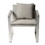 Exquisitly Aluminum Upholstered Cushioned Chair with Rattan, Gray/Taupe B056P161708