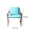 Anodized Aluminum Upholstered Cushioned Chair with Rattan, White/Turquoise B056P161709
