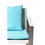 Anodized Aluminum Upholstered Cushioned Chair with Rattan, White/Turquoise B056P161709