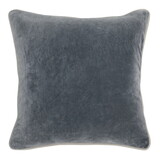 Square Fabric Throw Pillow with Solid Color and Piped Edges, Gray B056P161722