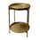 20 inch High Round Side End Table with 2 Tier Iron Frame, Matte Gold B056P162454