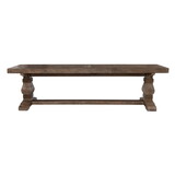 66 inch Plank Top Wooden Bench with Pedestal Base, Brown B056P162460