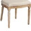 24 inch Distressed Wood Dining Chair, Beige Fabric,Set of 2, Natural Brown B056P163172