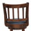Round Padded Seat Counter Stool with Slatted Back, Brown and Black B056P163216