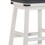 Dual Tone Wooden Counter Height Stool with Leatherette Seat,Black and White B056P163221