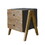 Wooden Side Table with 2 Drawers and a Shape Legs, Brown and Gray B056P163224