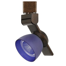 12W Integrated Metal and Polycarbonate LED Track Fixture, Bronze and Blue B056P163230