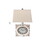 Clock Design Metal Table Lamp with Tapered Shade,White and Beige B056P163267