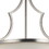 3 Bulb Bowl Style Glass Pendant Fixture with Metal Frame, Silver and White B056P164400