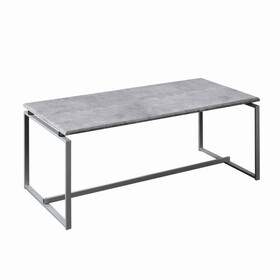 3 Piece Faux Concrete Top Occasional Table Set, Gray and Silver B056P164410