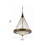 3 Bulb Pendant Fixture with Round Wooden Frame and Smoked Glass Shade, Brown B056P164412