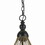 3 Bulb Pendant Fixture with Round Wooden Frame and Smoked Glass Shade, Brown B056P164412