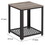 22 inches Square Wood Top End Side Table, Open Wire Bottom Shelf, Gray, Black B056P164429