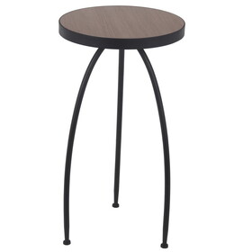 24 inches Round Wooden Top Accent Table with Tripod Base, Black B056P164438