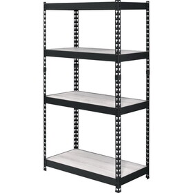 4 Tier Bookshelf with MDF Adjustable Shelves, Black B056P164450