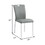 Leatherette Side Chair with Flared Back and Tubular Legs, Set of 2, Gray B056P164452