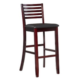 Barstool with Leatherette Seat and Ladder Back, Espresso Brown B056P164460