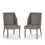 23 inch Upholstered Solid Timber Dining Chair, Set of 2, Dark Gray B056P164463