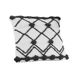 18 inch Decorative Throw Pillow Cover, Crossed Trellis, White Fabric B056P164468