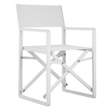Keli 20 inch Outdoor Armchair, Crisp White Finish, Foldable, Set of 2 B056P164474