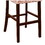 Wooden Bar Stool with Patterned Fabric Upholstery, Red and White B056P164486