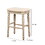 Saddle Top Wooden Bar Stool with Fabric Upholstery,Brown and Beige B056P165565