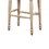 Saddle Top Wooden Bar Stool with Fabric Upholstery,Brown and Beige B056P165565