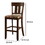 Wooden Bar Stool with Camouflage Fabric Seat, Brown B056P165566