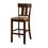 Wooden Bar Stool with Camouflage Fabric Seat, Brown B056P165566