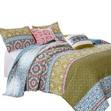 Kaw 5 Piece Soft Cotton Queen Quilt Set, Mandala, Multicolor B056P165579