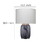 Table Lamp with Ribbed Ceramic Body and Fabric Shade, Gray B056P165595