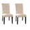 Side Chair with Rolled Button Tufted Back, Set of 2, Beige B056P165597