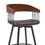 Vera 31 inch Swivel Barstool Chair, Curved Open Back, Walnut Brown, Black B056P165610
