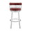 30 inch Leatherette Counter Height Barstool, Silver and Red B056P165625