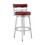 30 inch Leatherette Counter Height Barstool, Silver and Red B056P165625