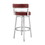 30 inch Leatherette Counter Height Barstool, Silver and Red B056P165625