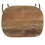 Tiva 30 inch Handcrafted Backless Barstool, Natural Brown Mango Wood Saddle Seat, Black Metal Base B056P166943
