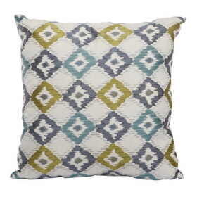 Woven Design Fabric Accent Pillow in Diamond Pattern, Multicolor B056P198138