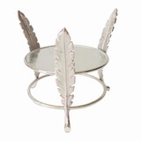 Aluminum Candle Holder Surrounded with Three Leaf Pillars, Silver B056P198139